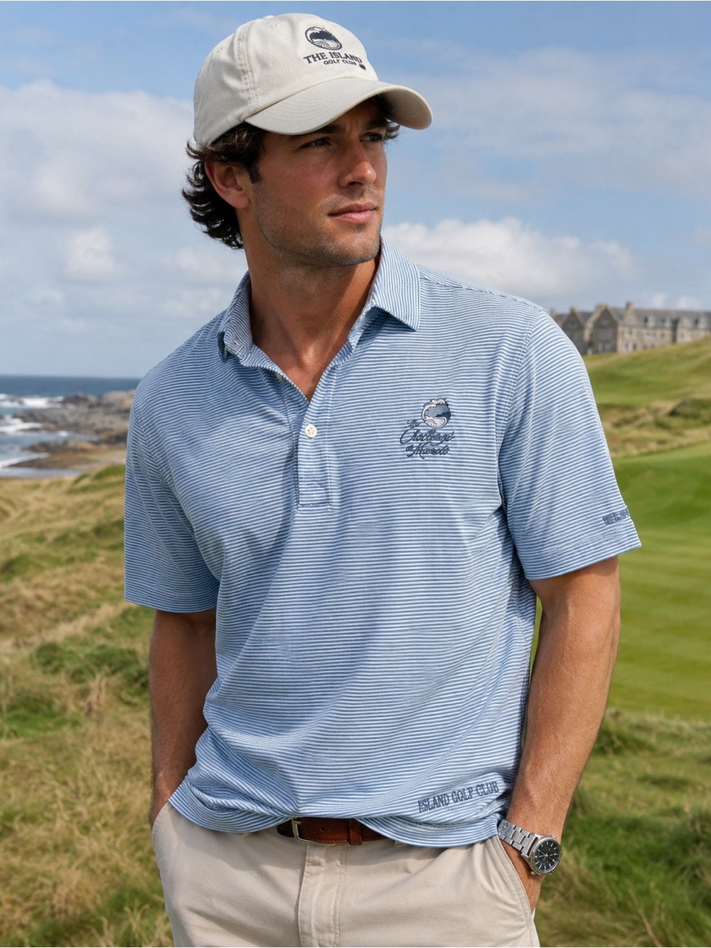 Jack Nicklaus The Island Golf Club Ireland Striped Golf Polo Shirt Men’s M
